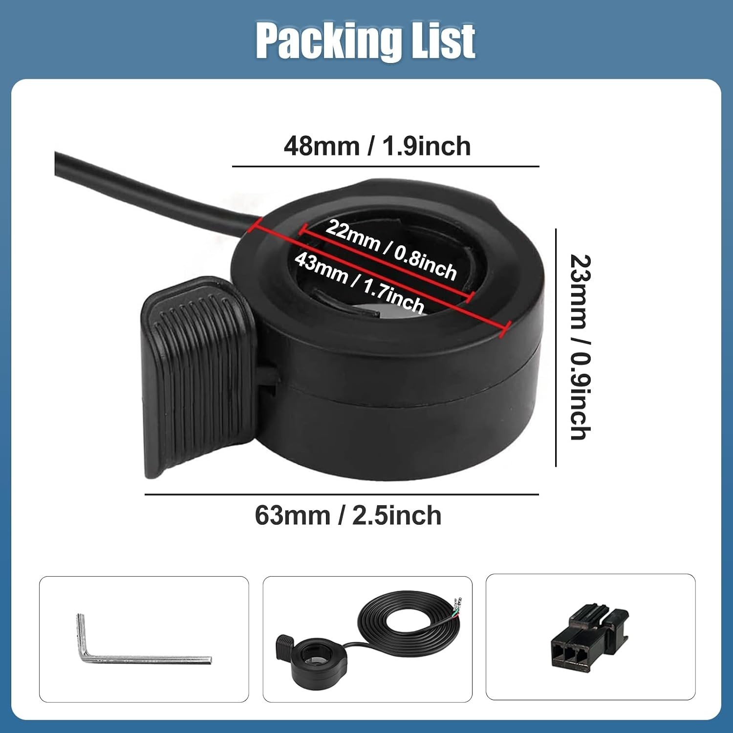 Universal Thumb Throttle for E-Bikes and Scooters – Ergonomic 12V-72V Control
