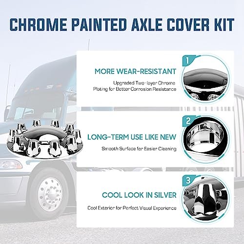 33mm Axle Cover Chromed Thread-On Standart Lug Nut 2 Front Axle Cover (Dome)