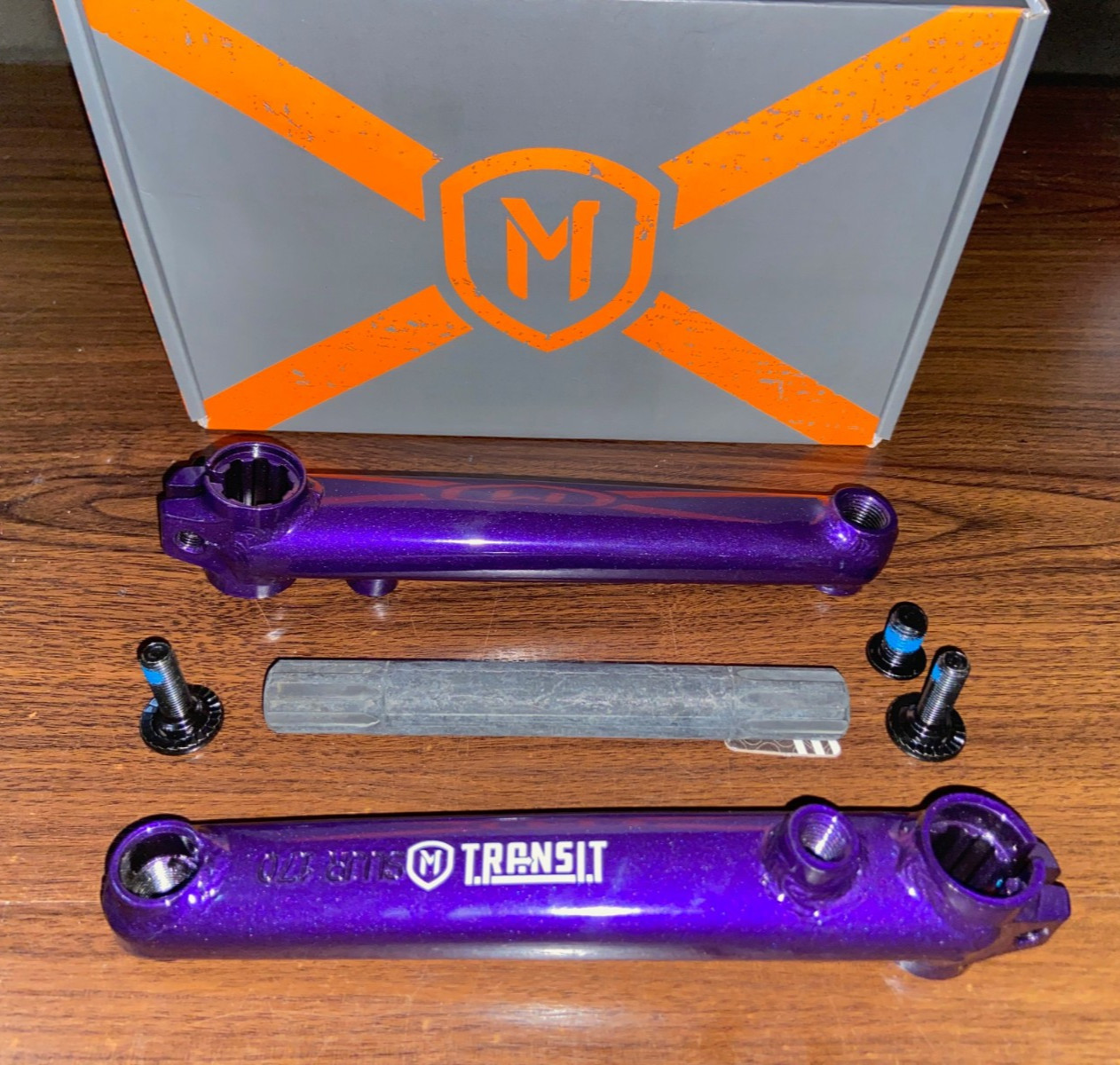 MISSION TRANSIT V2 BMX 3 pc CRANKS 170mm KINK SE SUBROSA RANT GT HARO PURPLE NEW