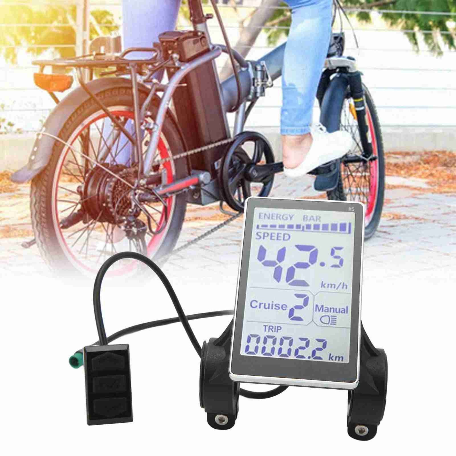 Electric Bike LCD Display Meter Control Panel 24V 36V 48V 60V Speedometer 5 Pin