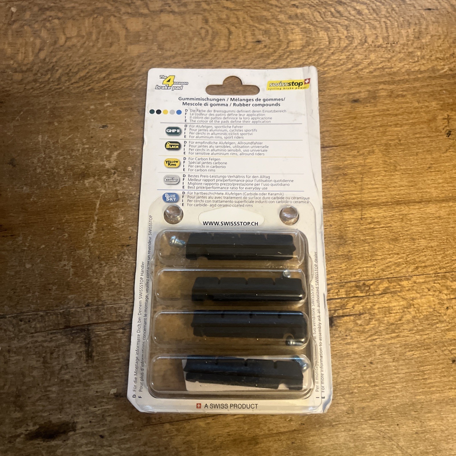 NOS Swiss Stop Brake Pad Inserts Black Compound For Aluminum Rims