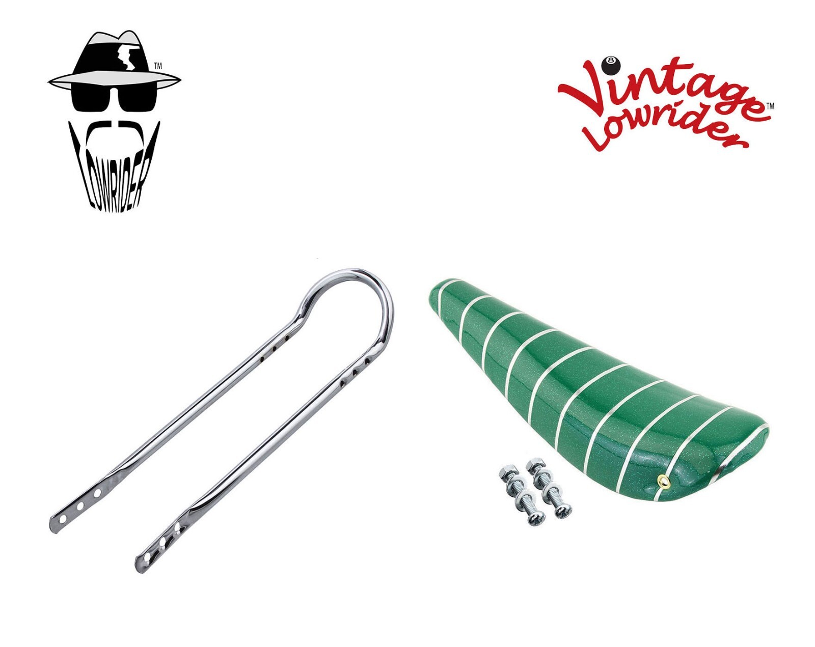 16″ ORIGINAL LOWRIDER Green/Silver BANANA SEAT W/Chrome SissyBar 16″ Bicycle.