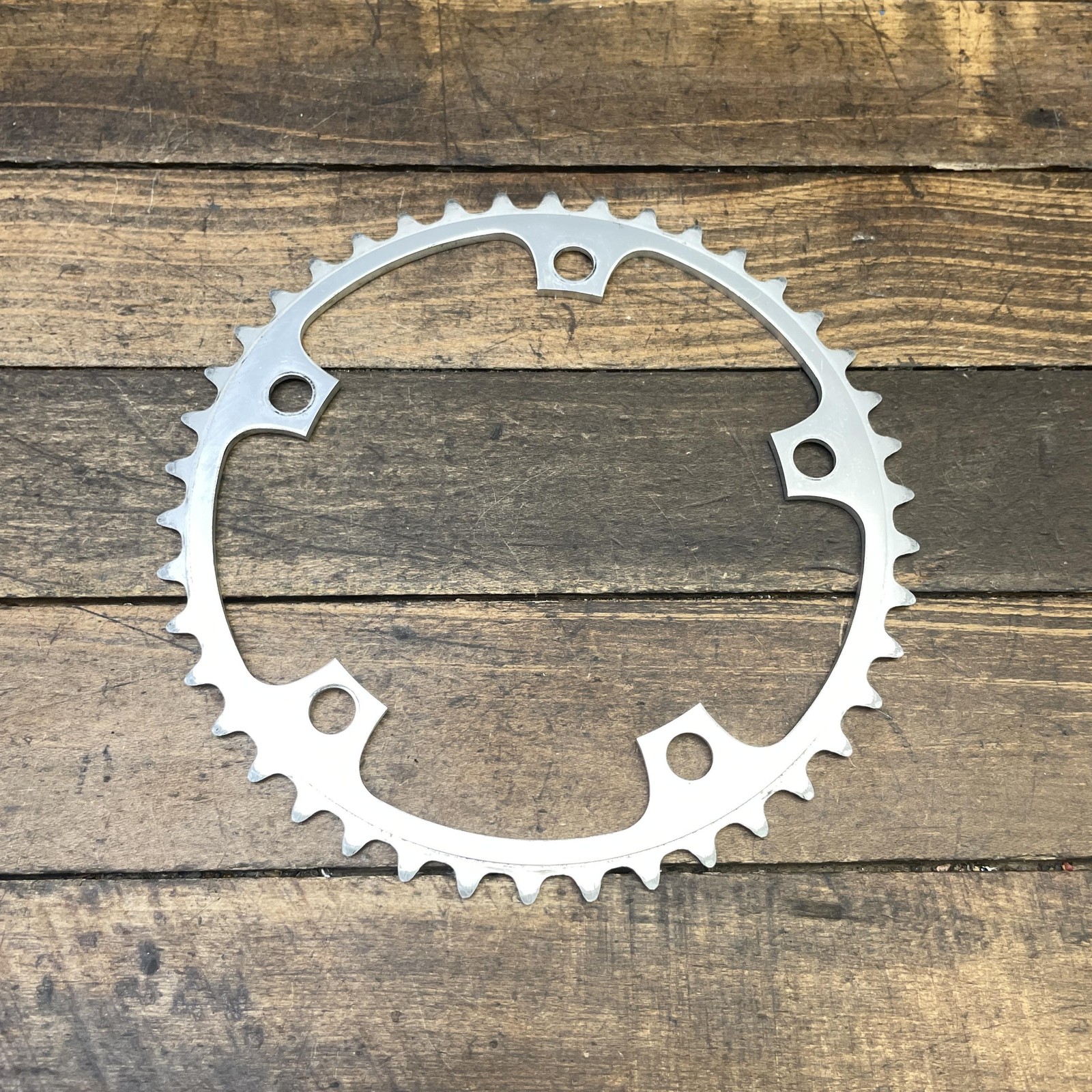 Vintage Shimano 42t Chainring 130 BCD 5-Arm Silver Alloy Road Bike 42 Tooth