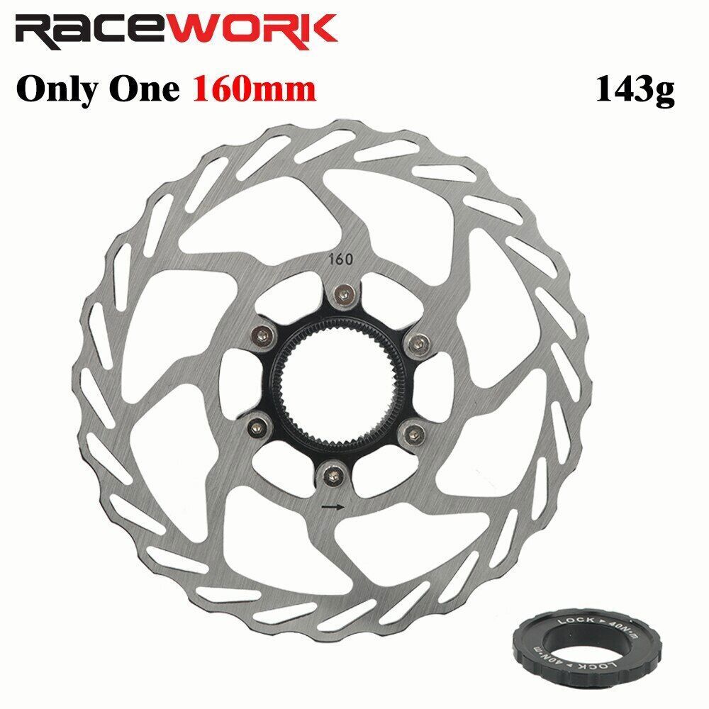 RACEWORK Bicycle Disc Brake Rotor Center Lock 140/160/180mm Bike Rotors