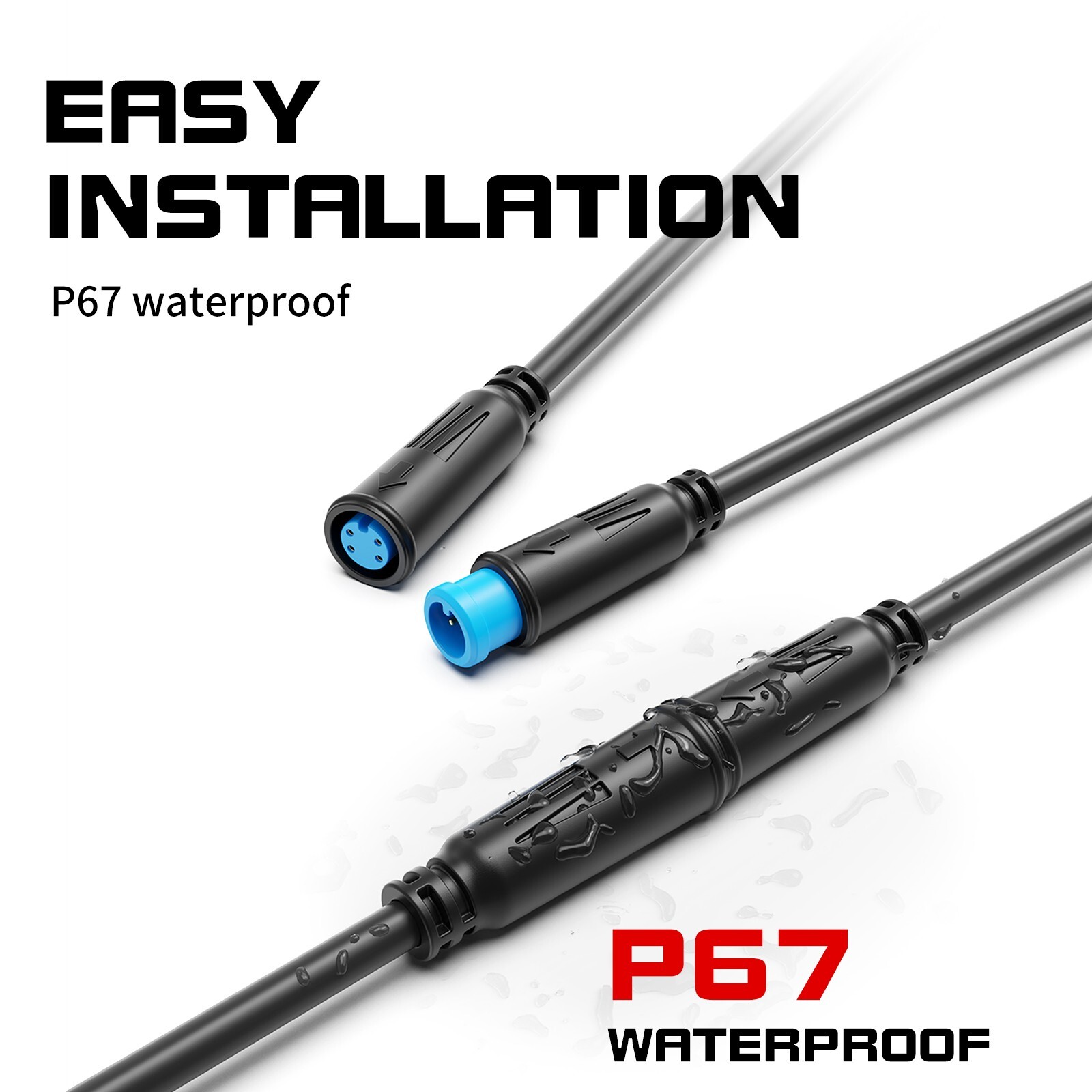 Extension Cable 2/3/4/5Pin Waterproof Plug For Electric Bicycle Connector Cable