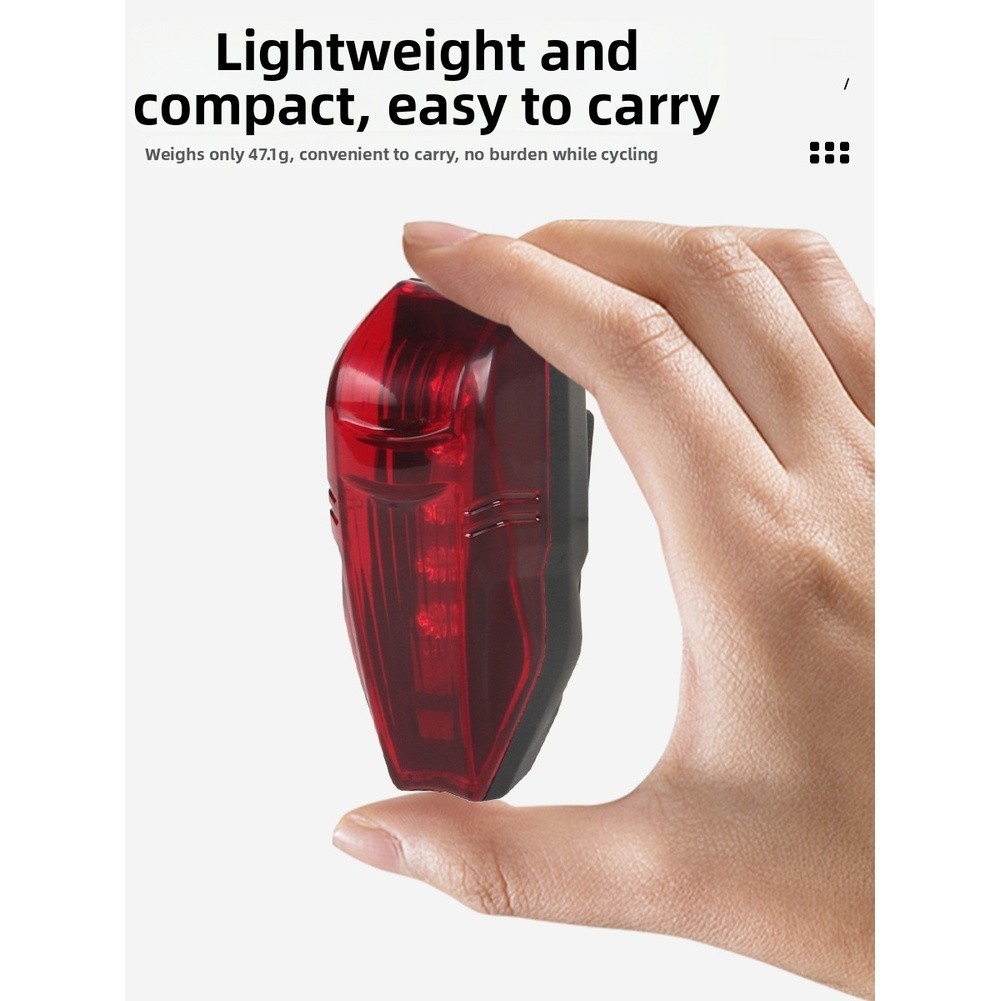 USB Rechargeable Rear Bike Light High Visibility LED 2.72 x 3.5 cm ABS