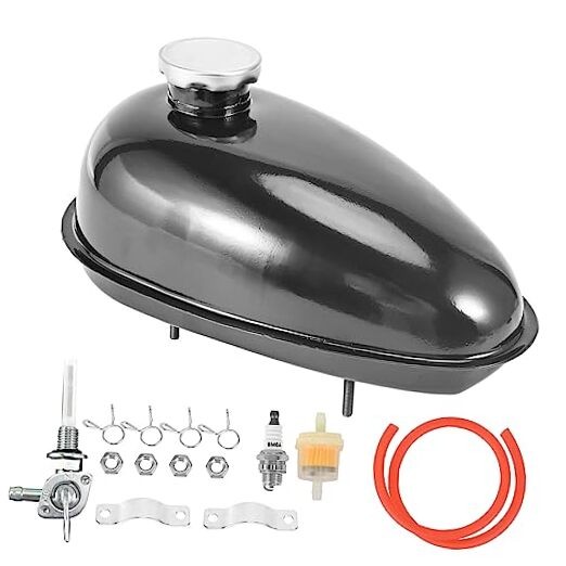 Upgrade Metal Fuel Gas Tank with Petcock Cap for 49cc 50cc 3L (0.79 Gallons)