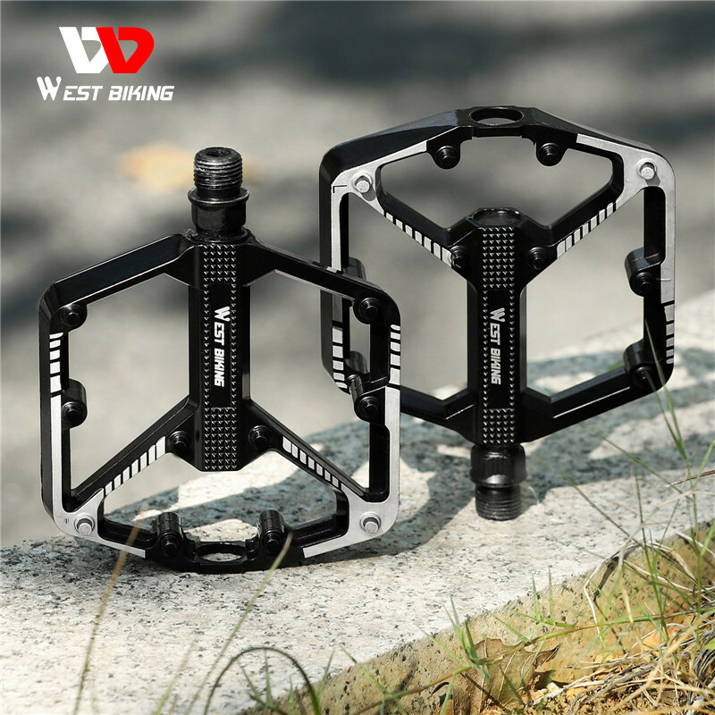 WEST BIKING Bike Pedals DU Bearing 9/16″ Aluminum Cycling Bicycle Pedals Black
