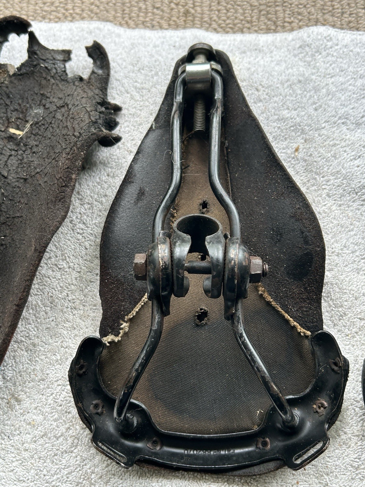 Vintage Brooks saddle parts for restoration-3 saddles and various parts