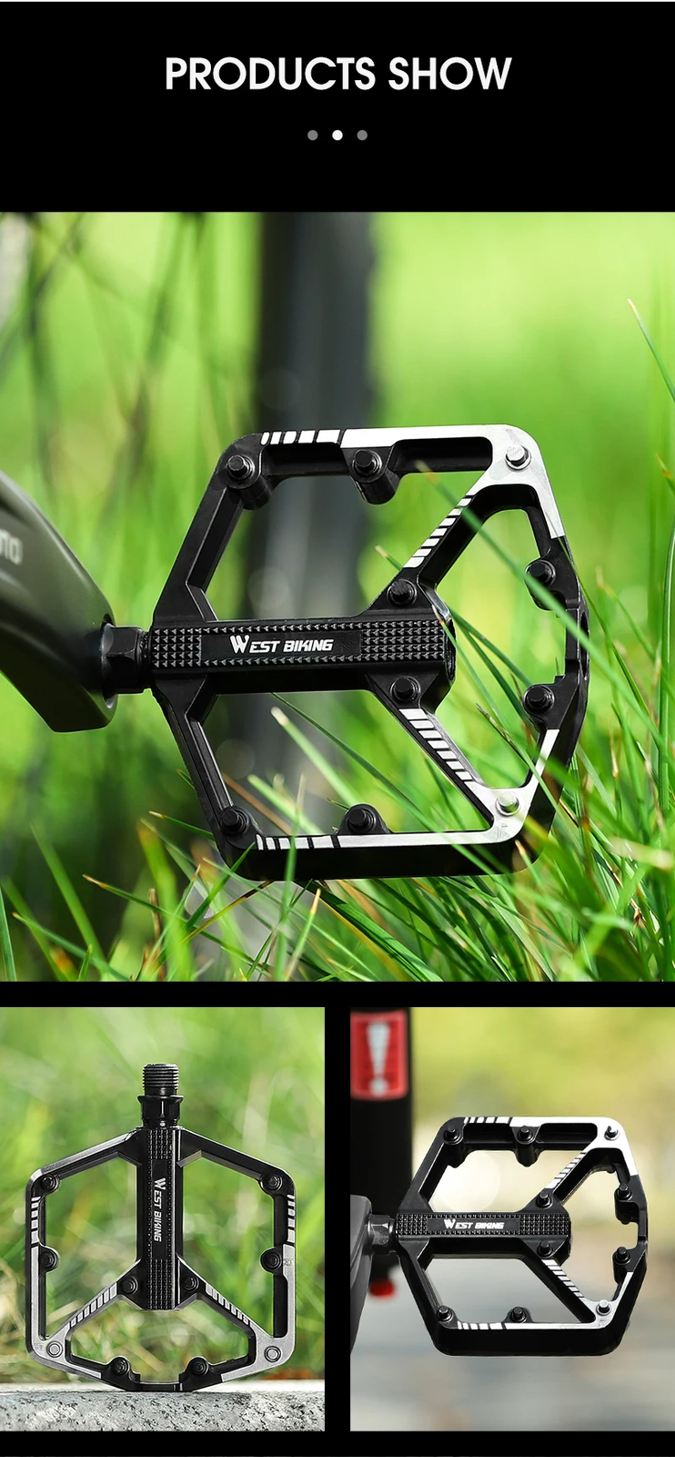 Bicycle Pedal DU/ 3 Bearing Sealed Mountain Road Bike Widened Pedals Anti-slip