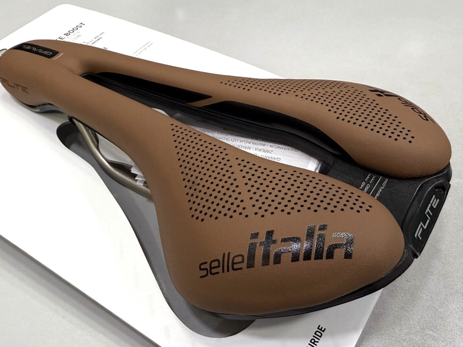 Selle Italia Flite Boost Gravel Ti316 Superflow L3(145x250mm) Saddle Brown