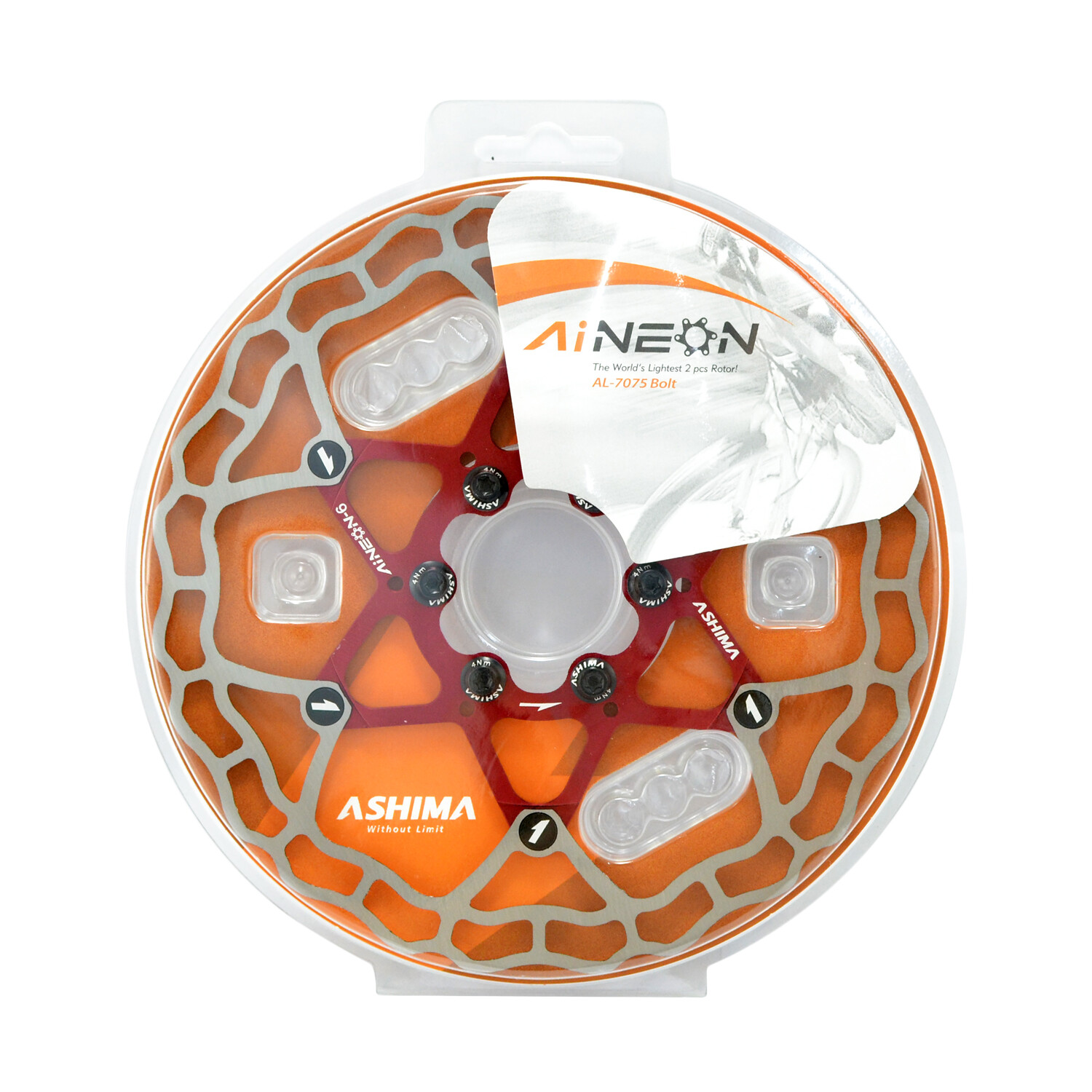 ASHIMA AiNeon ARO-10 Lightest Disc Brake Rotor 160mm 71g , Red