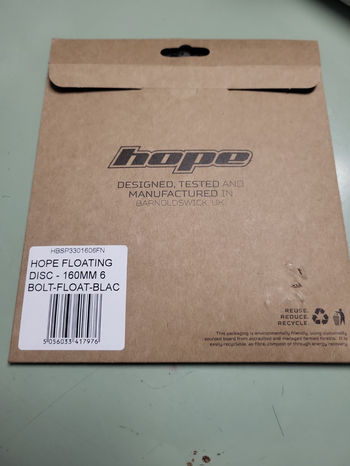 Hope Floating Disc Rotor 160mm Black Free USA Shipping Brand New