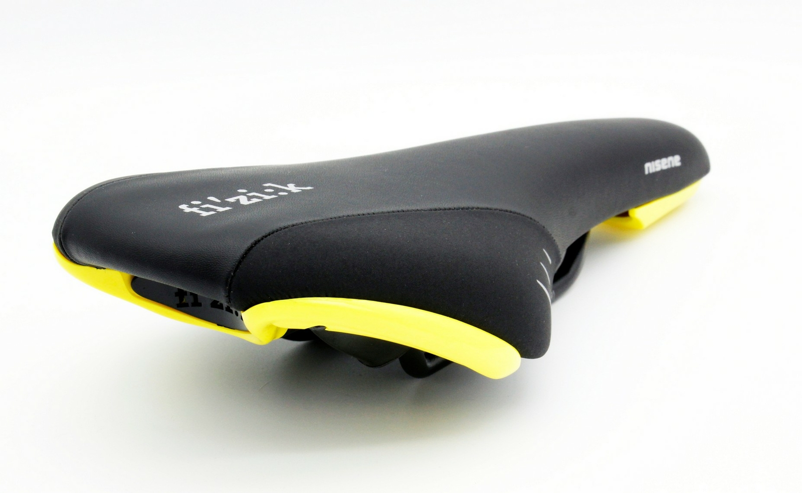 Fizik Nisene Road Mountain eBike MTB Bicycle Saddle Black Seat w/Yellow shell