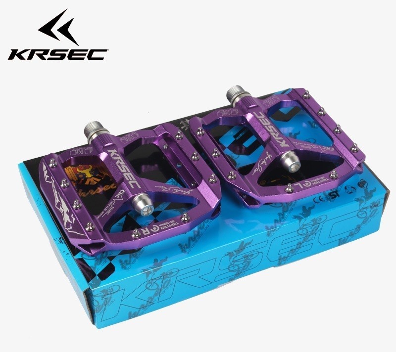 KRSEC Aluminum Road MTB Mountain Bike XC Bicycle Pedal Bearing Flat Pedals 9/16