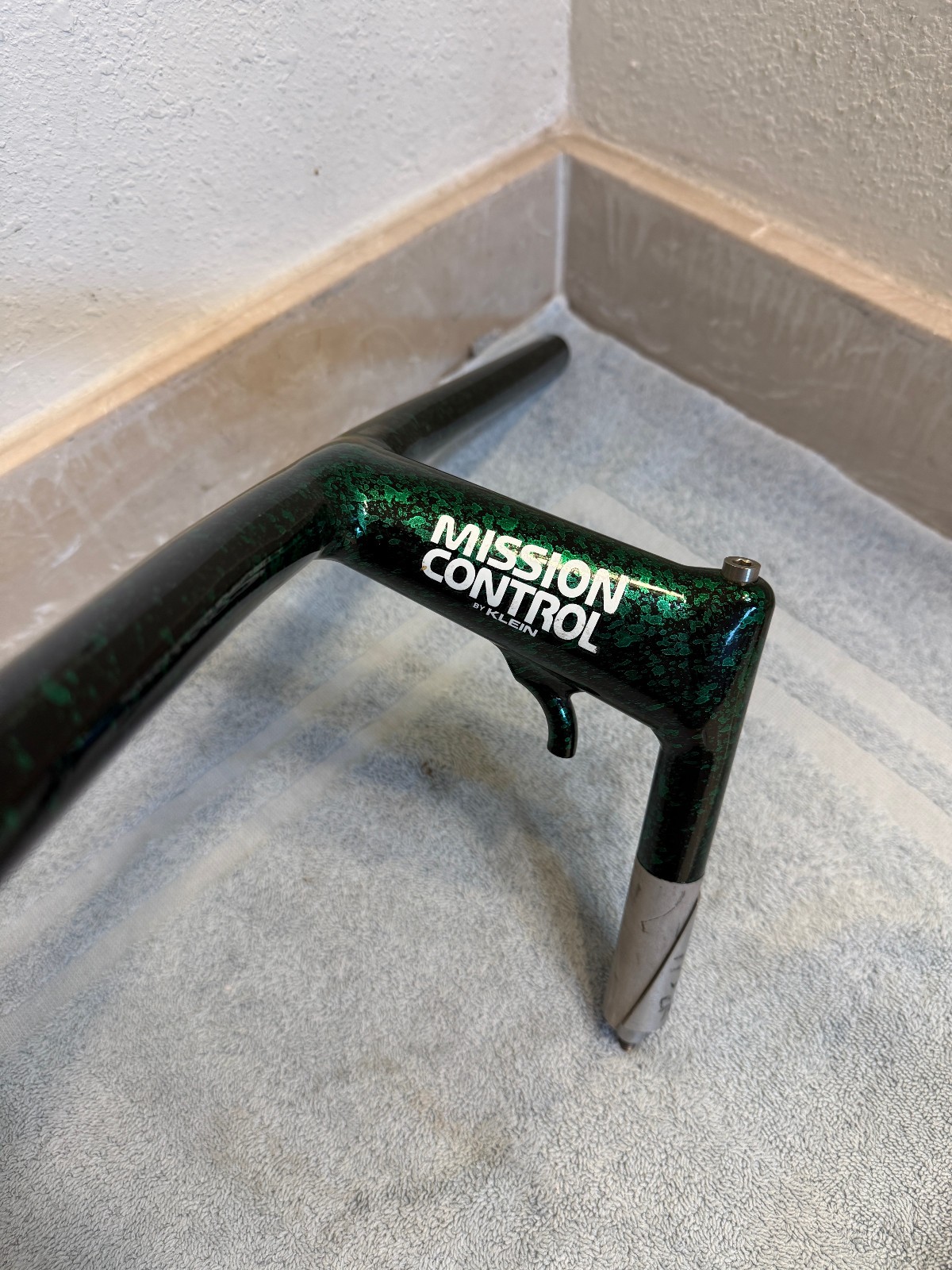 Vintage Klein Mission Control Handlebar Stem Combo 22.2 Quill Green Splatter
