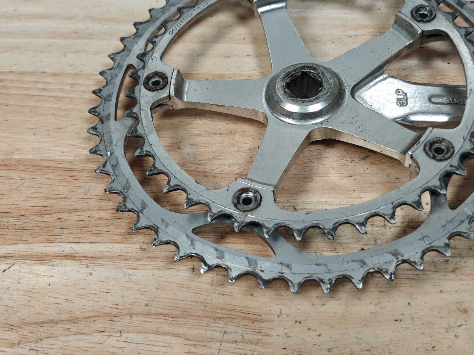 Vintage Sugino GLP Crankset JIS Taper 170mm 52/42 tooth chainrings
