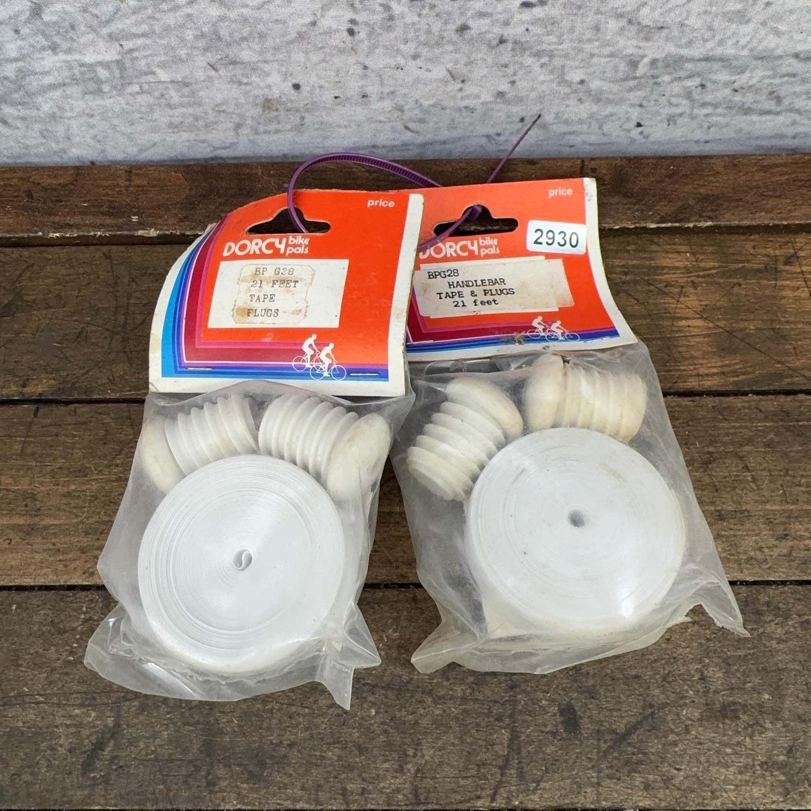 Vintage White Handlebar Tape White NOS Lot 2 Ribbon Plugs Drop Bar Road Bike