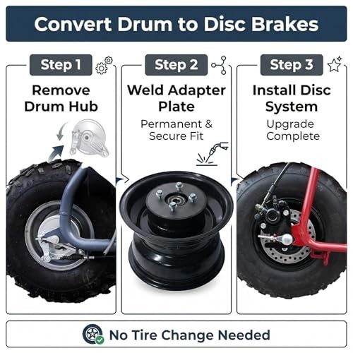 Drum to Disc Brake Conversion Kit for Coleman Mini Bike 63mm Caliper 160mm Rotor