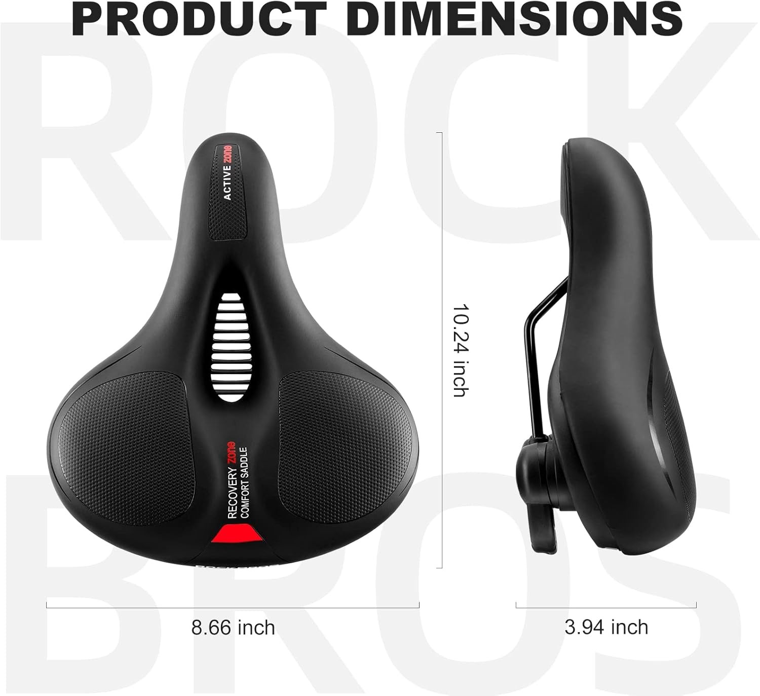 ROCKBROS Comfort Bike Seat Cushion Wide Memory Foam Padded Saddle with Reflect