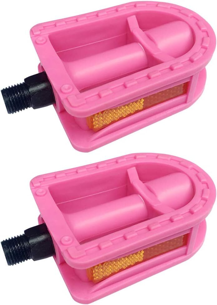 Upgraded Kids Bike Pedals 1/2-Inch 1 Pair Kids Spindle Pedals Resin Fit 12″ 14″