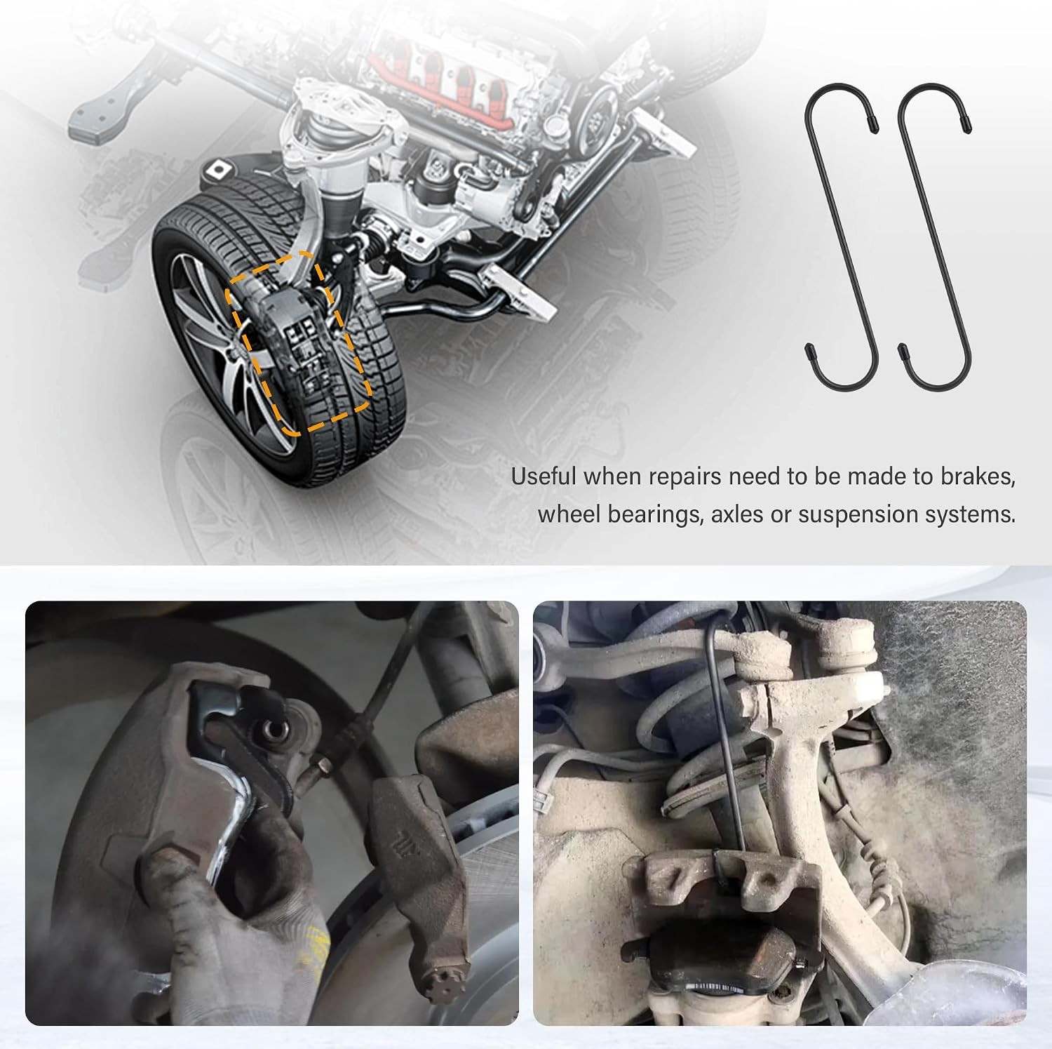 2PCS Brake Caliper Hangers,Brake Caliper Tool/Brake Caliper Compression Tool for