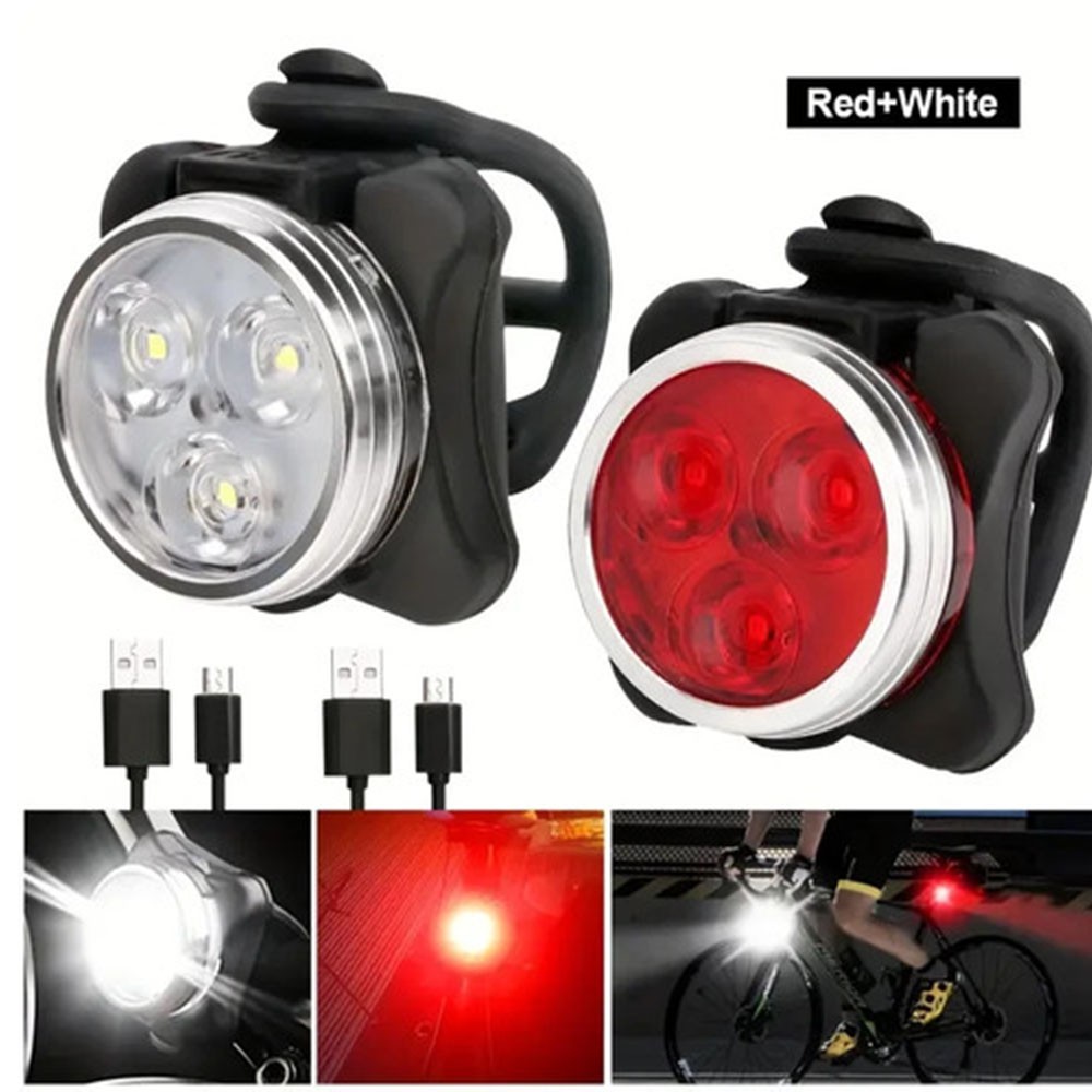 Bicycle Front And Rear Light Set Rechargeable LED Bike Light Bike Headlights
