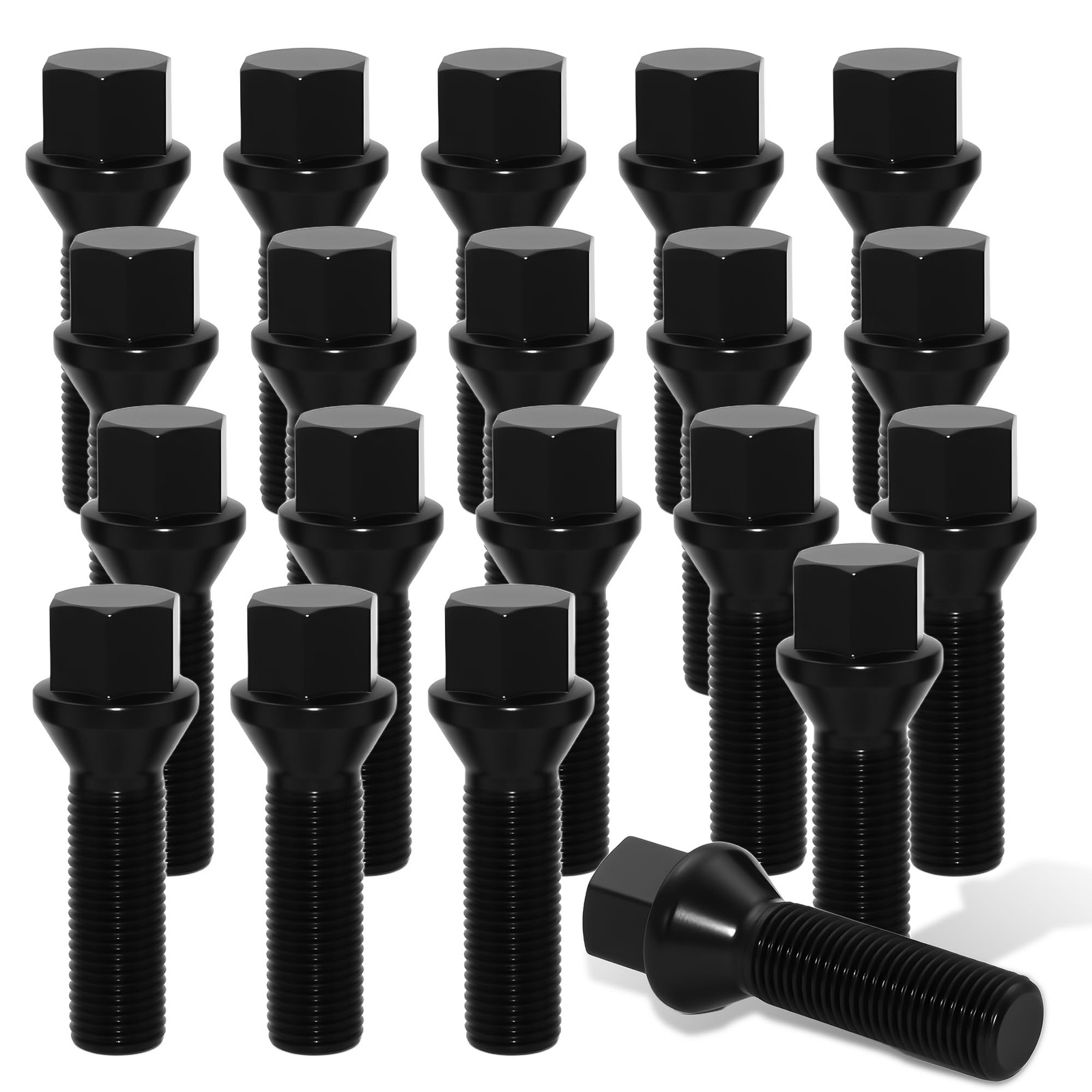 M14x1.5 Extended Lug Bolts – 40mm Shank Length, Conical Seat – Compatible wit…