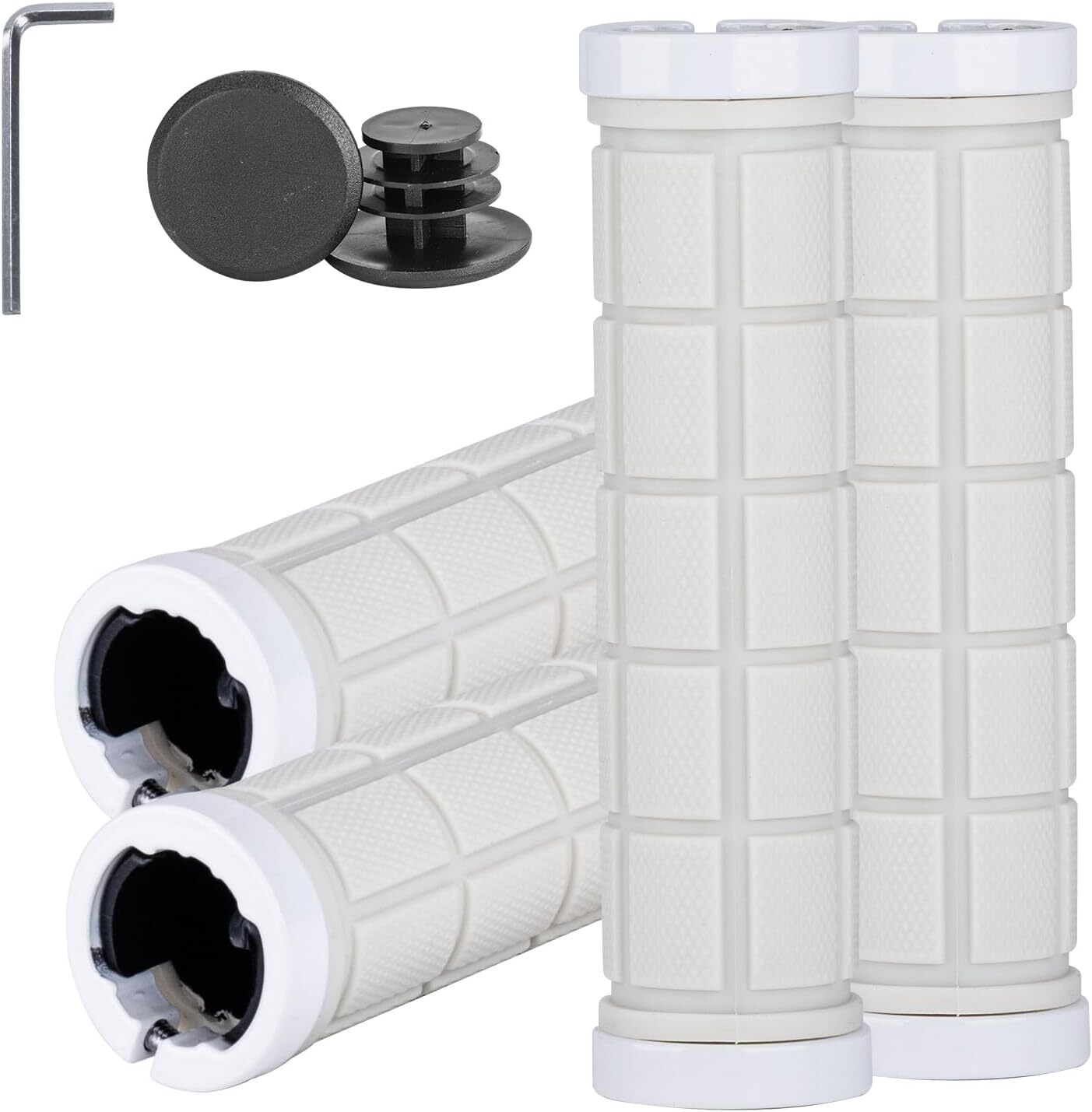 4Pcs Anti-Slip Double Lock On Bike Grips for BMX,MTB,Beach Cruiser,Folding Bike