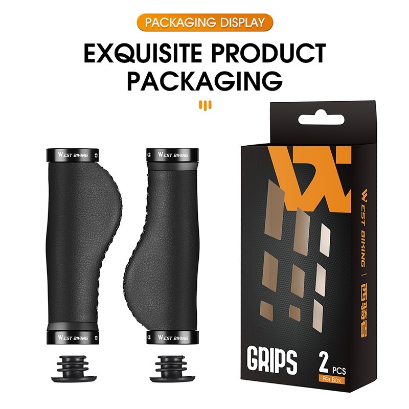 WEST BIKING MTB Fahrradgriffe Lock-on Leder Fahrrad Griff 22.2mm Schwarz