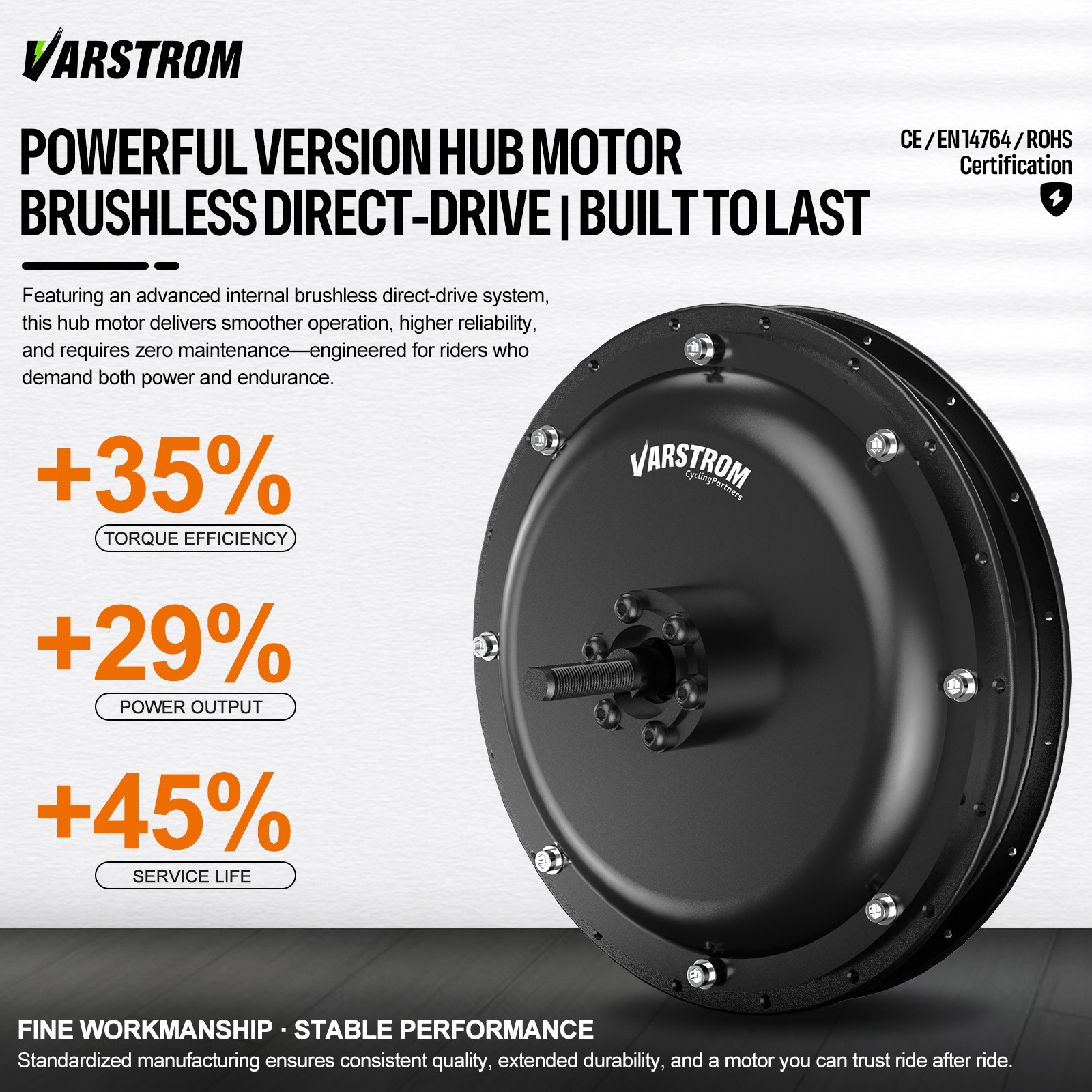 48V1000W Varstrom Rear Wheel Hub Motor Kit 26″27.5″700C eBike Conversion Kits US