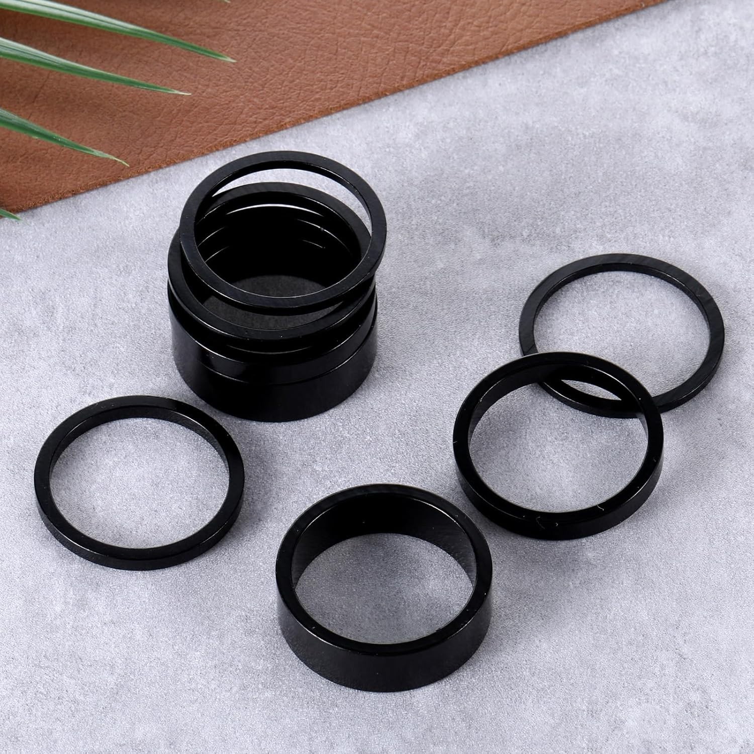 Bike Stem Spacer Kit 1 1/8 Threadless 28.6mm Aluminum 8PCS Assorted Sizes