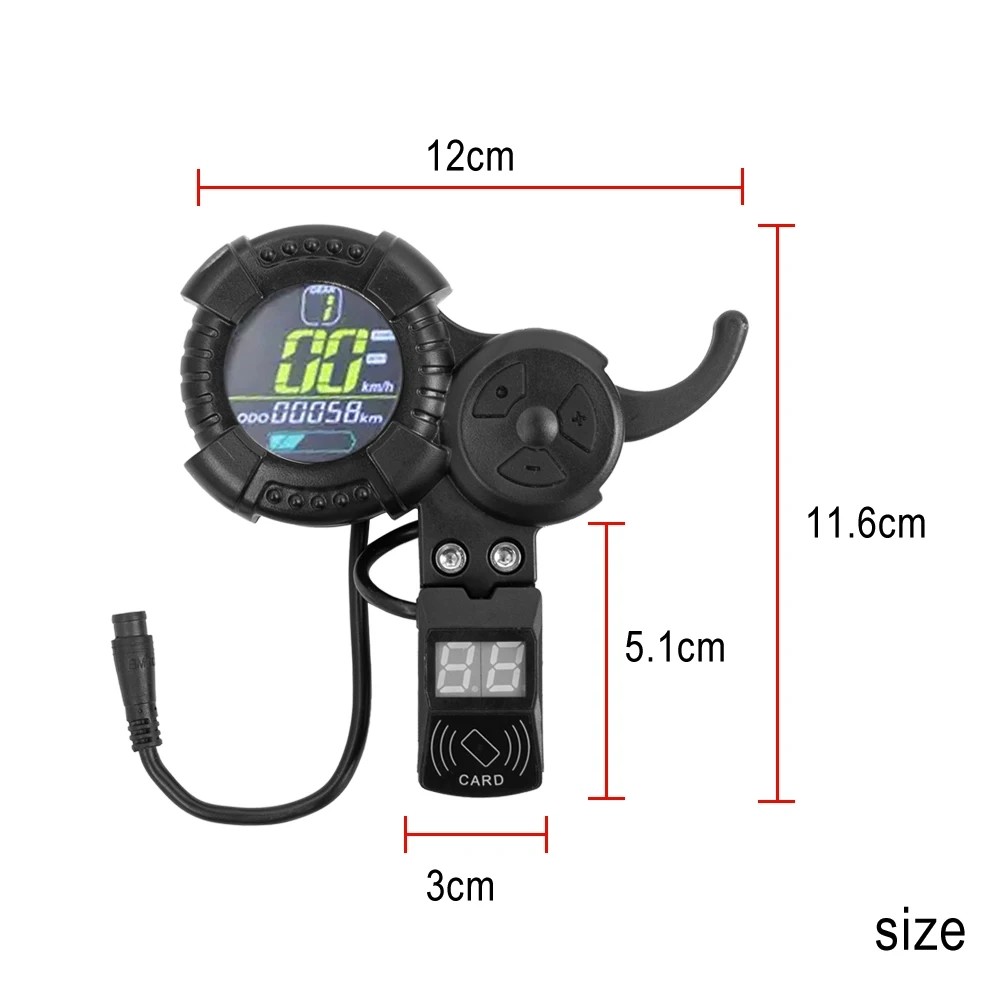 6pin LCD Meter Display Thumb Throttle NFC for ZERO 8 9 10 8X 10X E-Scooter Parts