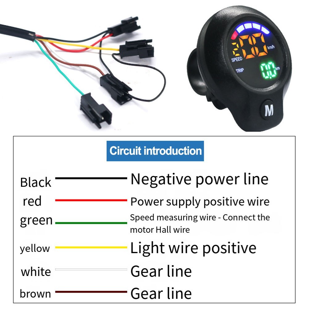 ABS Material Electric Scooter Speedometer with LCD Display and Mileage Tracking