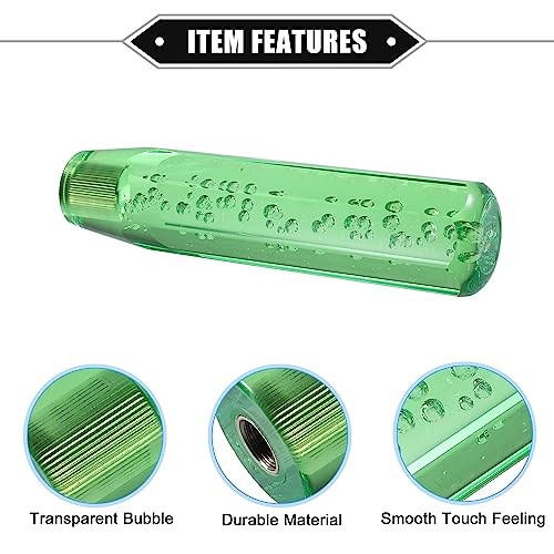 Gear Shift Knob Stick, 20cm Faux Crystal Transparent Bubble Gear Shifter Green