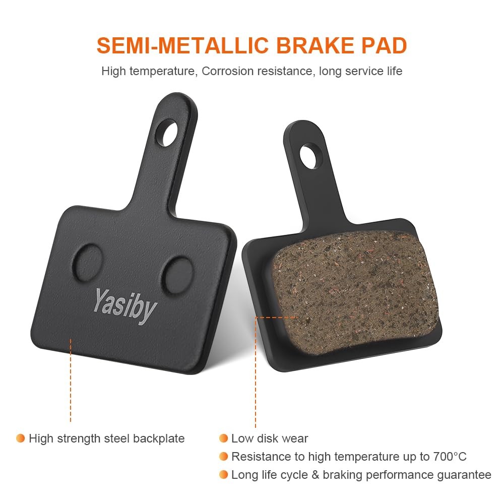 4 Pairs MTB Disc Brake Pads Resin & Semi-Metallic Quiet W/ Install Kit E-Bike U