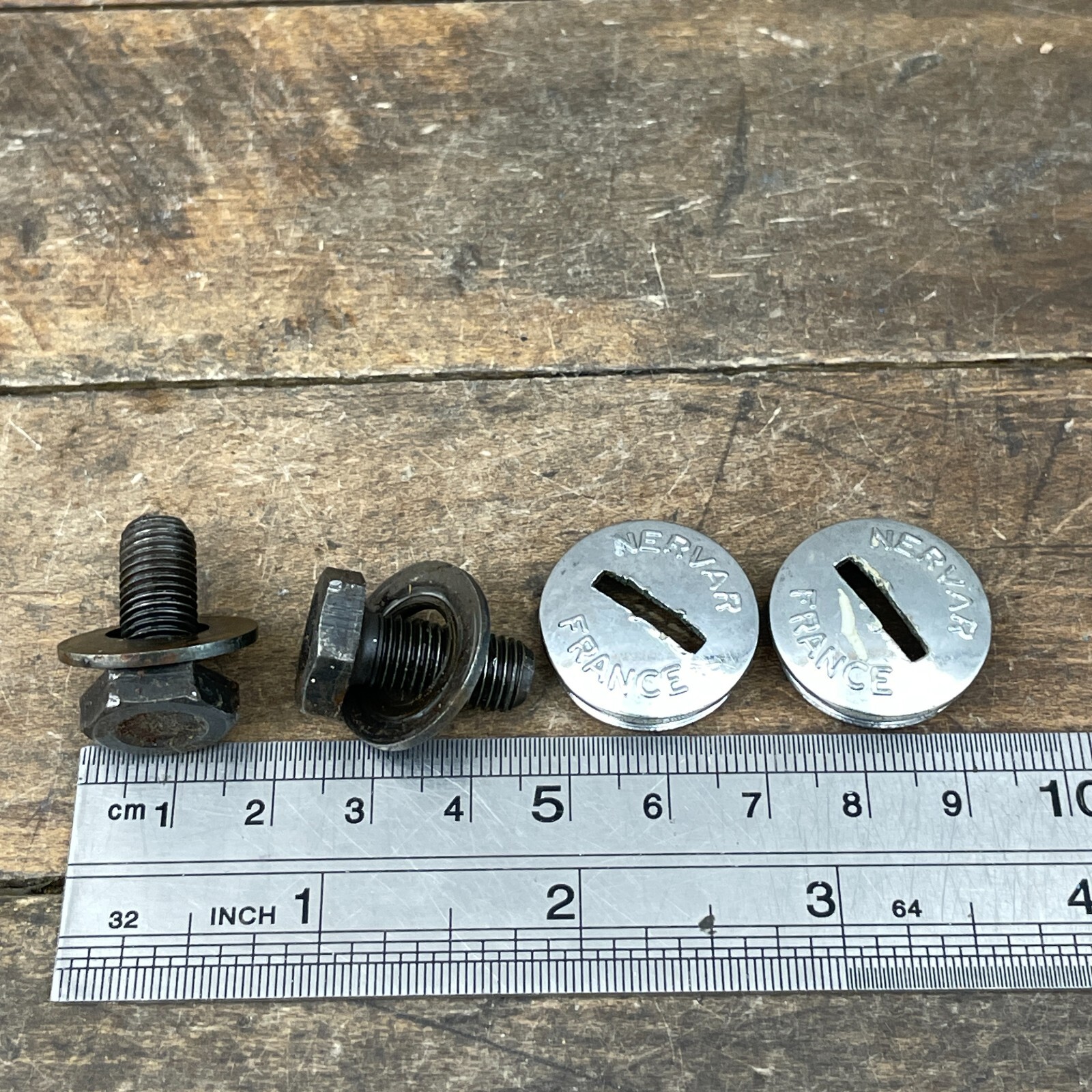 Vintage Nervar Dust Caps Set Crank Arm Bolts Lot 2 France Plastic A2
