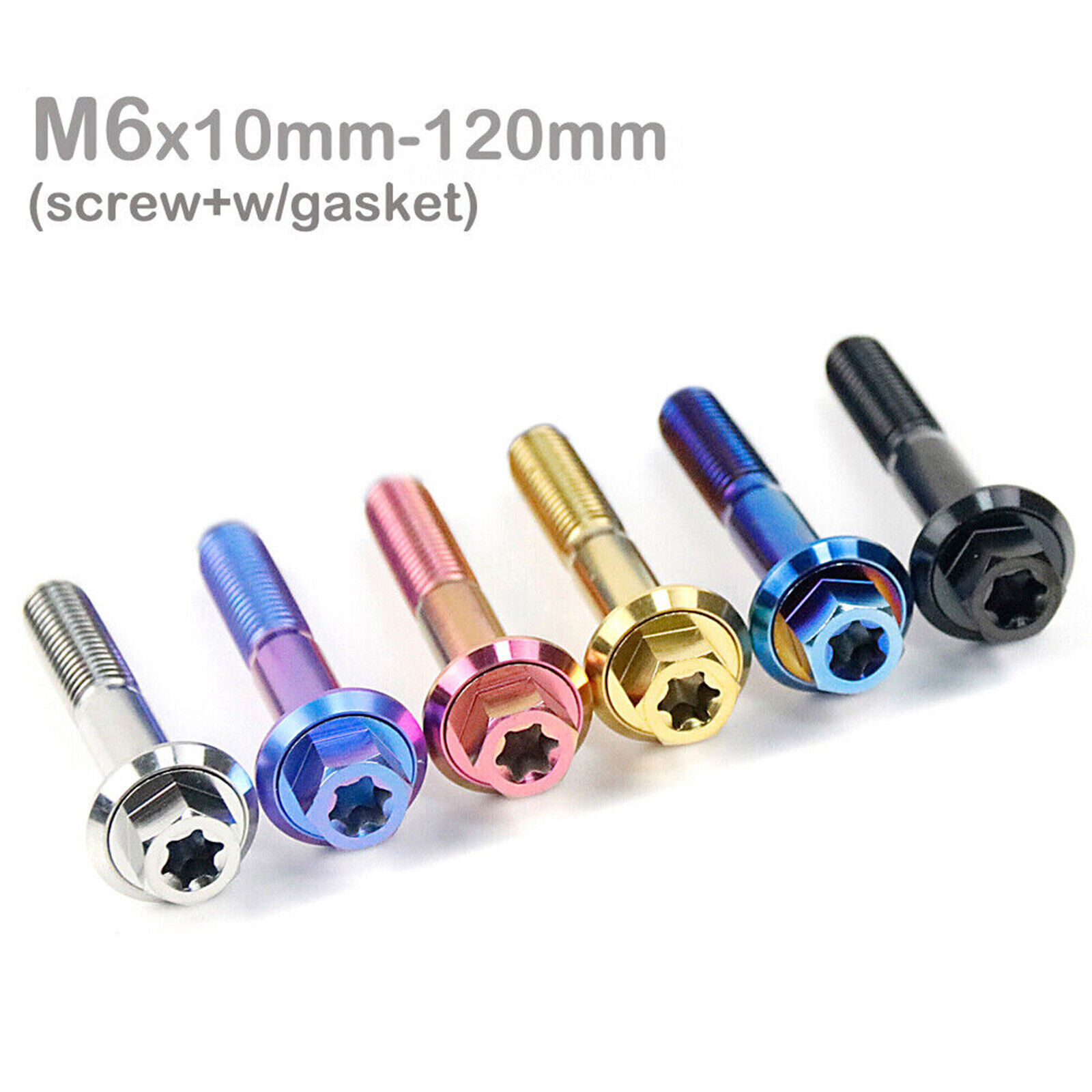 Titanium Screws M6X10-120mm Motorcycle Fastener Bolt Rose pink/Blue purple/Black