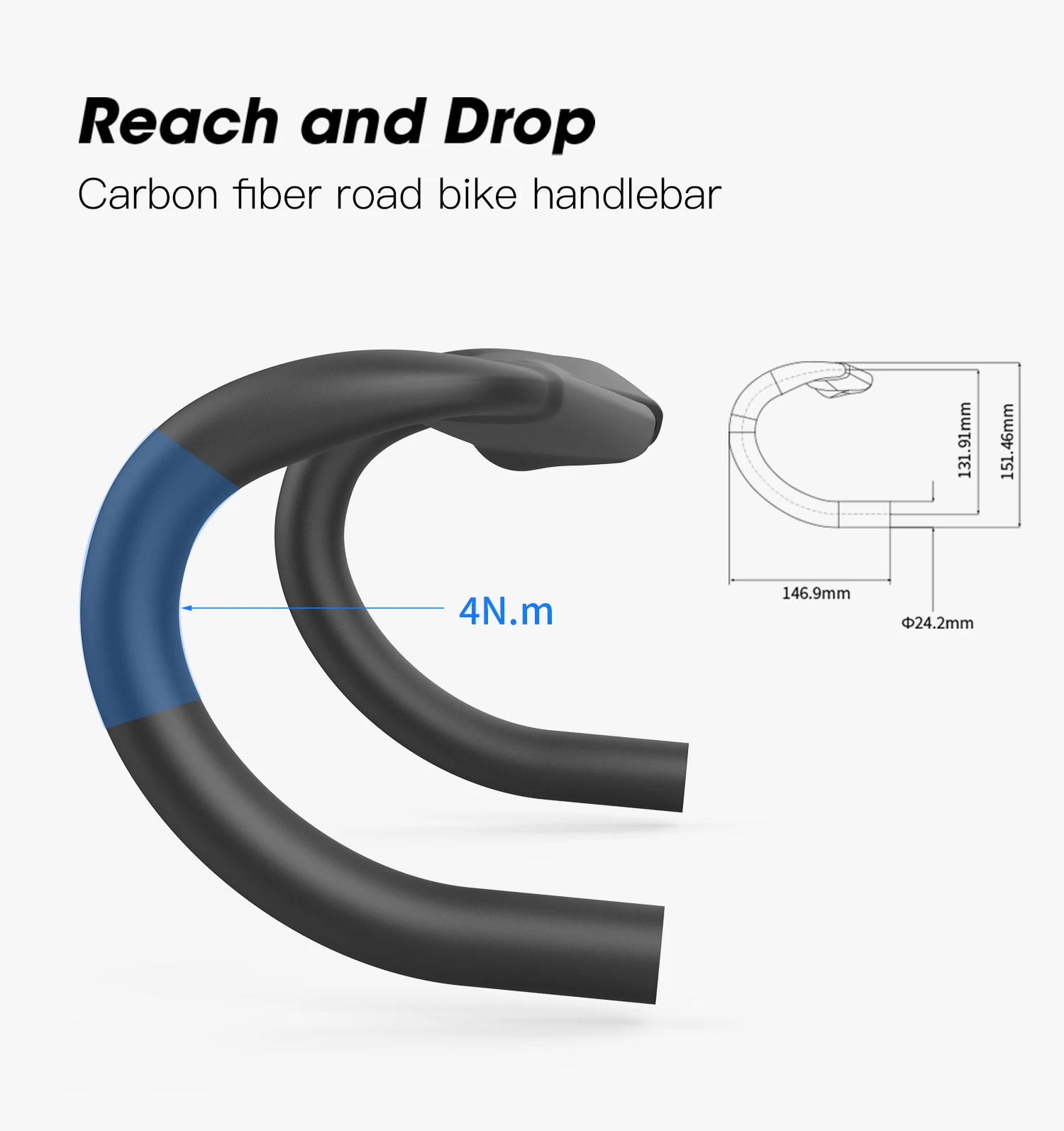Carbon Road Bike Integrally Handlebars UD Surface Wind Breaking Bent Handle