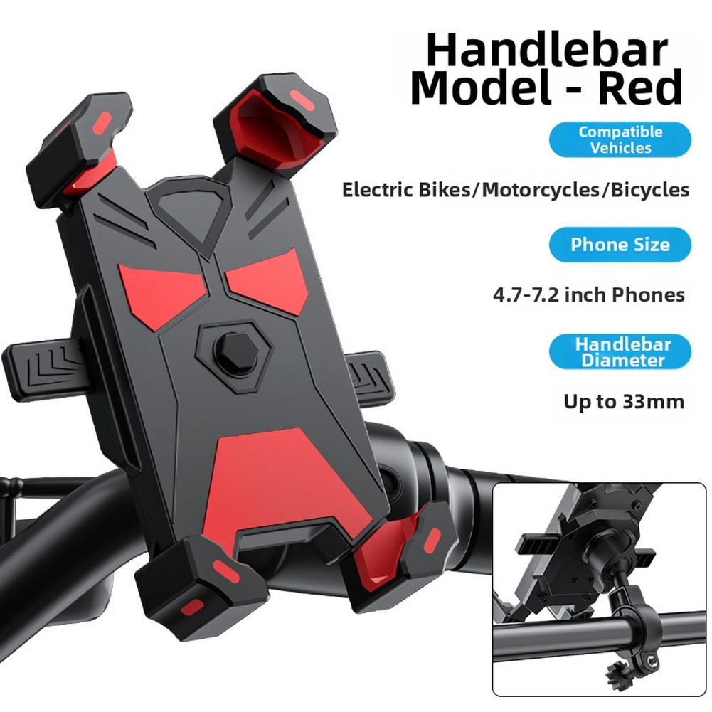 Shock Resistant Bicycle Phone Holder for Smartphones – Black Red Blue Grey