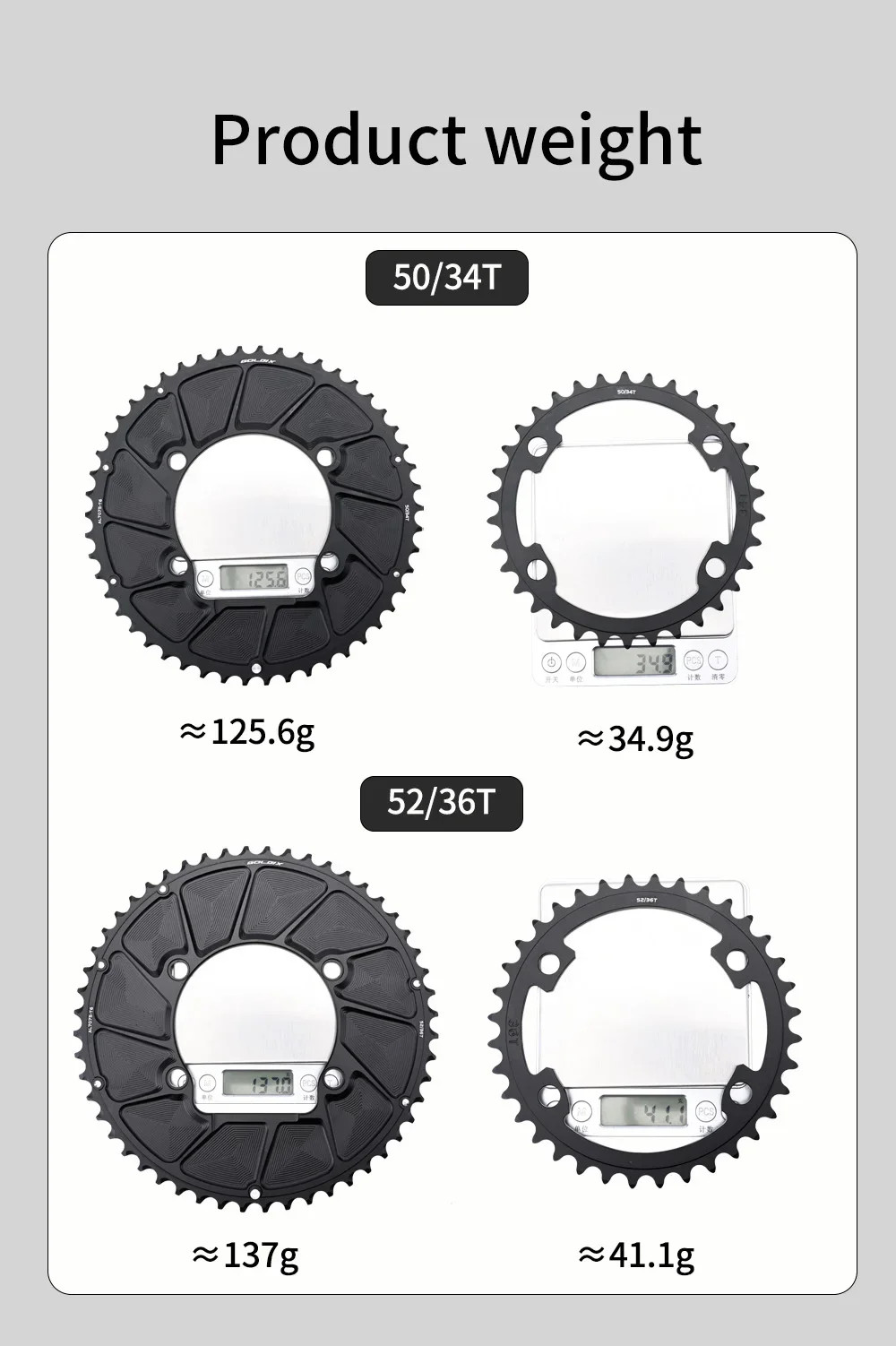 110BCD 2X Double Chainring AERO Sprocket for 11Speed 12Speed 4 BOLT Chainring