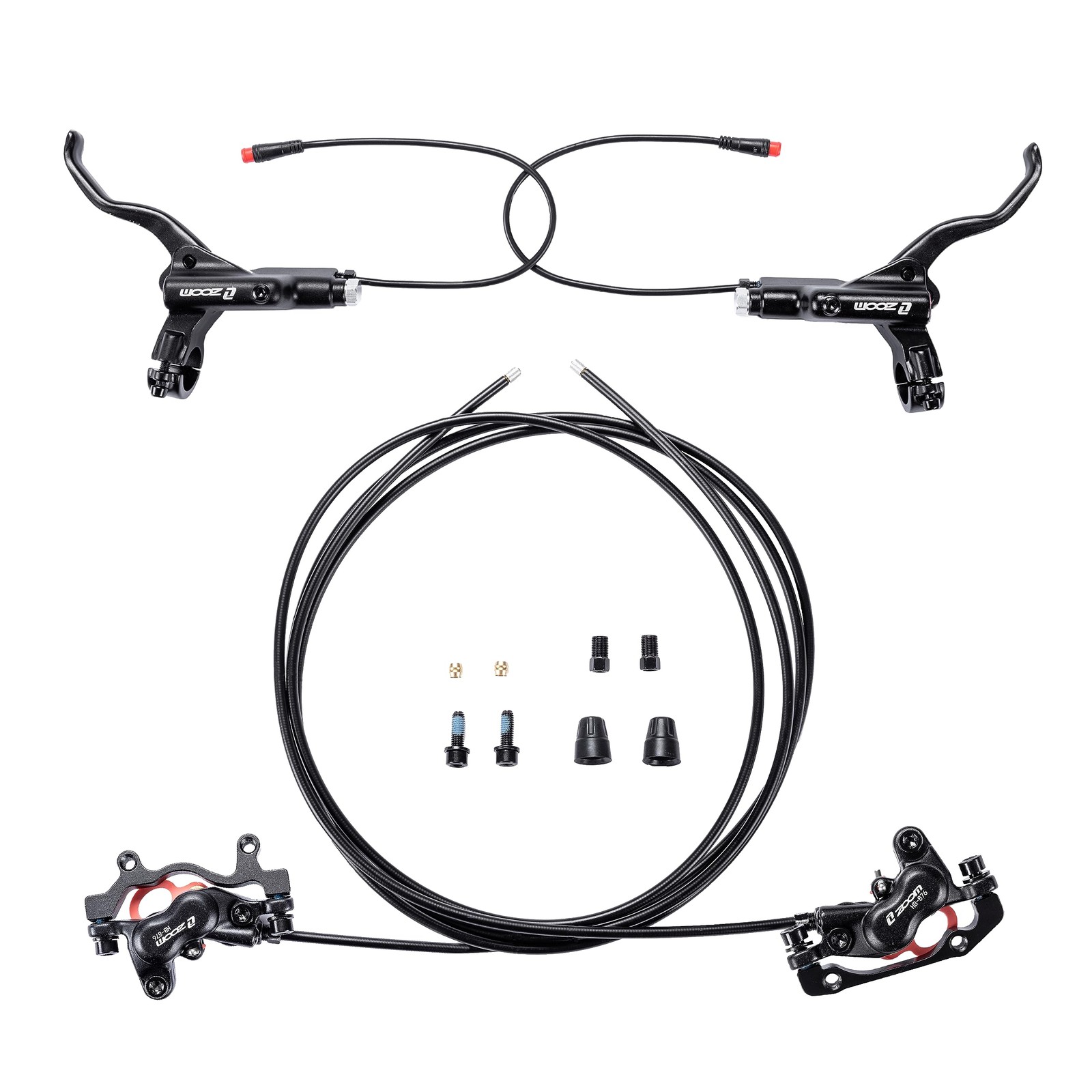 BUCKLOS Zoom HB876E 2-PIN 4 Pistons Electric Power Off Hydraulic Disc Brake Set