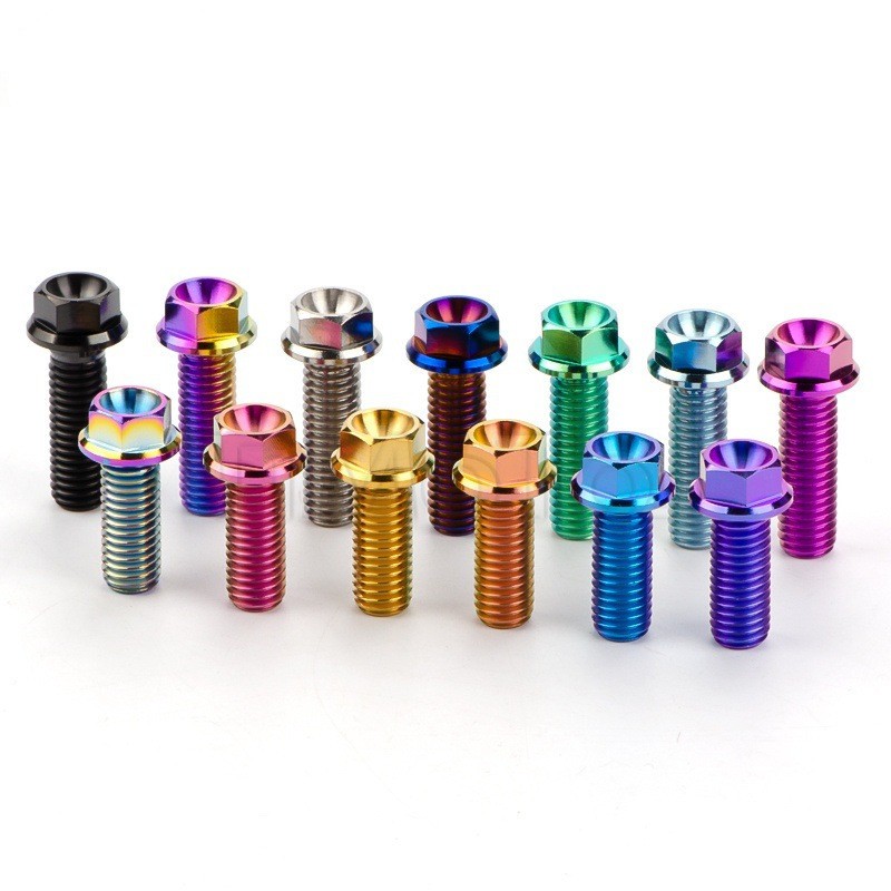 M6 Titanium Bolts Flange Hex Head Screw 10 15 20 25 30 35mm Grade 5 Ti Fastener