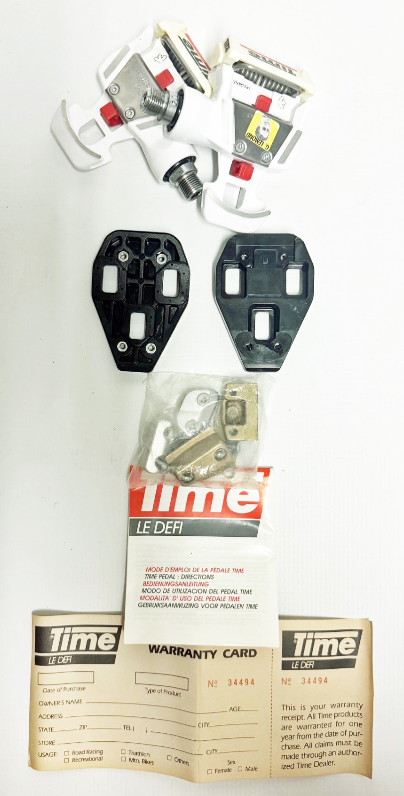 Time Racing Greg Le Mond Clipless Bicycle Pedals w/ New Cleats – N.O.S.