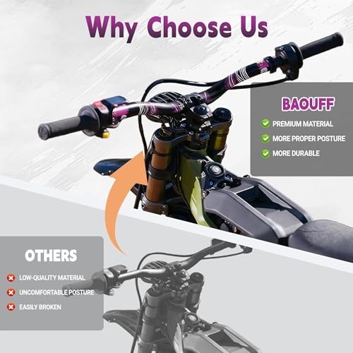 31.8mm Riser Handlebar for Surron Light Bee,7075 Aluminum 4mm Thickness Dirt