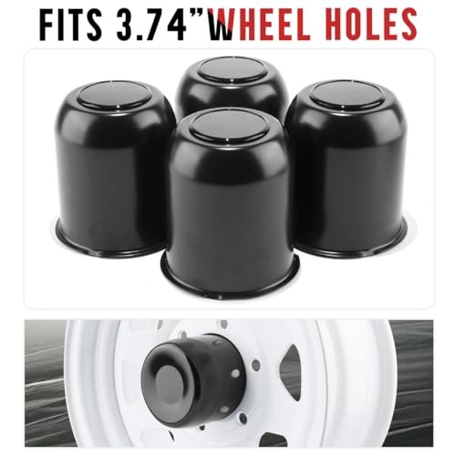 4 PCS 3.74in Stainless Steels Wheel 3.74″ Center Hole, 4.33″ Height Black