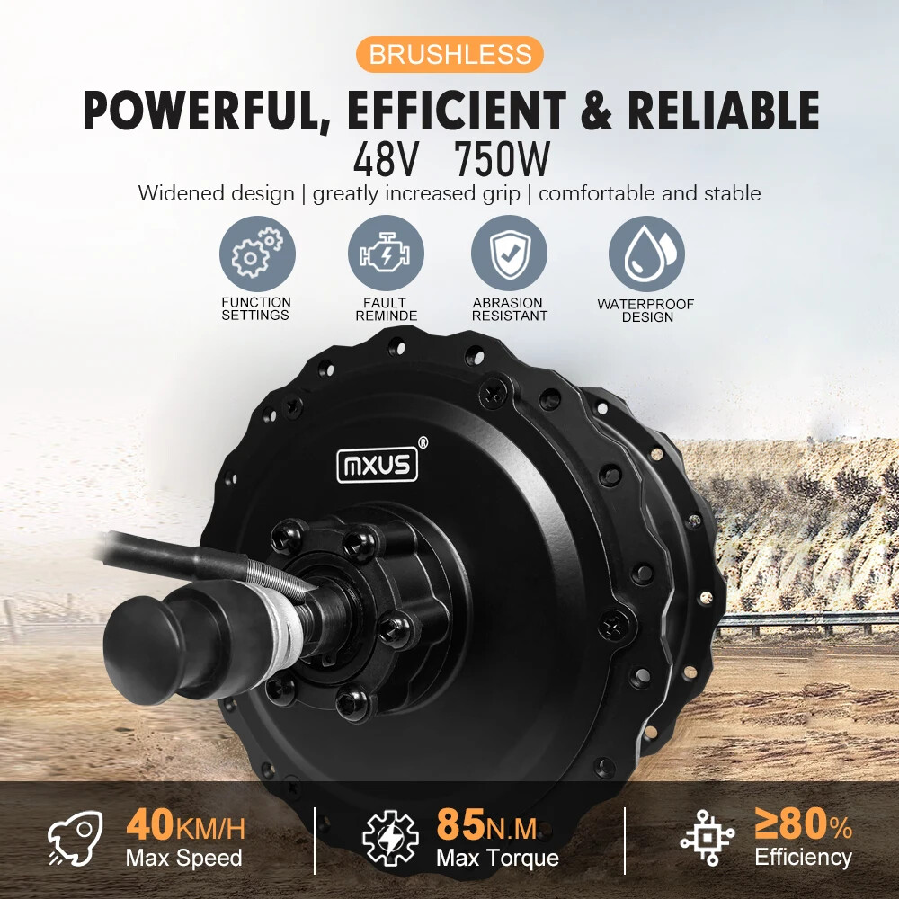 48V 750W 20/24/26in Snow Electric Bike Fat Rear Brushless Gear Hub Motor Wheel