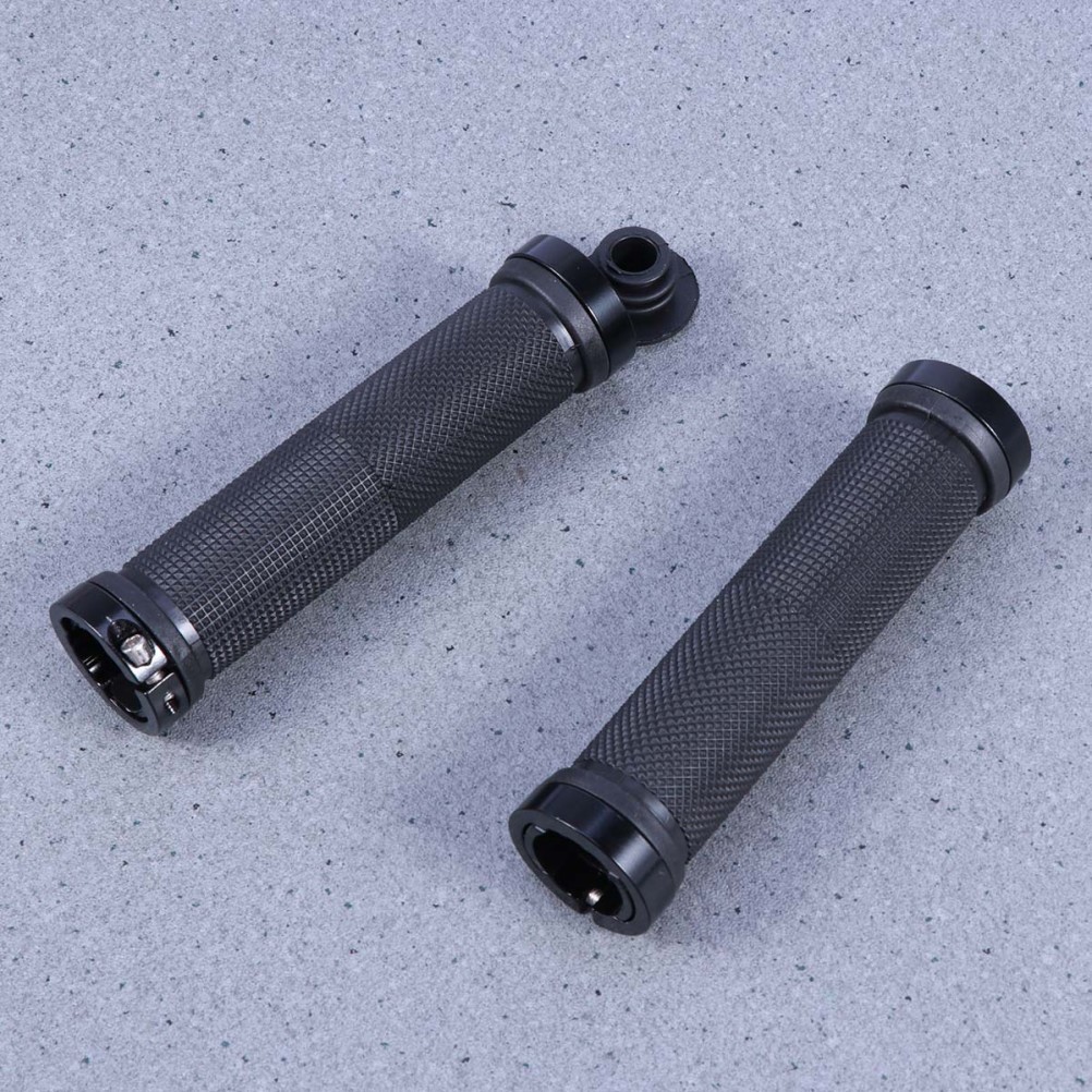 Set of 2 Durable Black Aluminum Alloy Handle Sleeves for Bike Shock Resistance