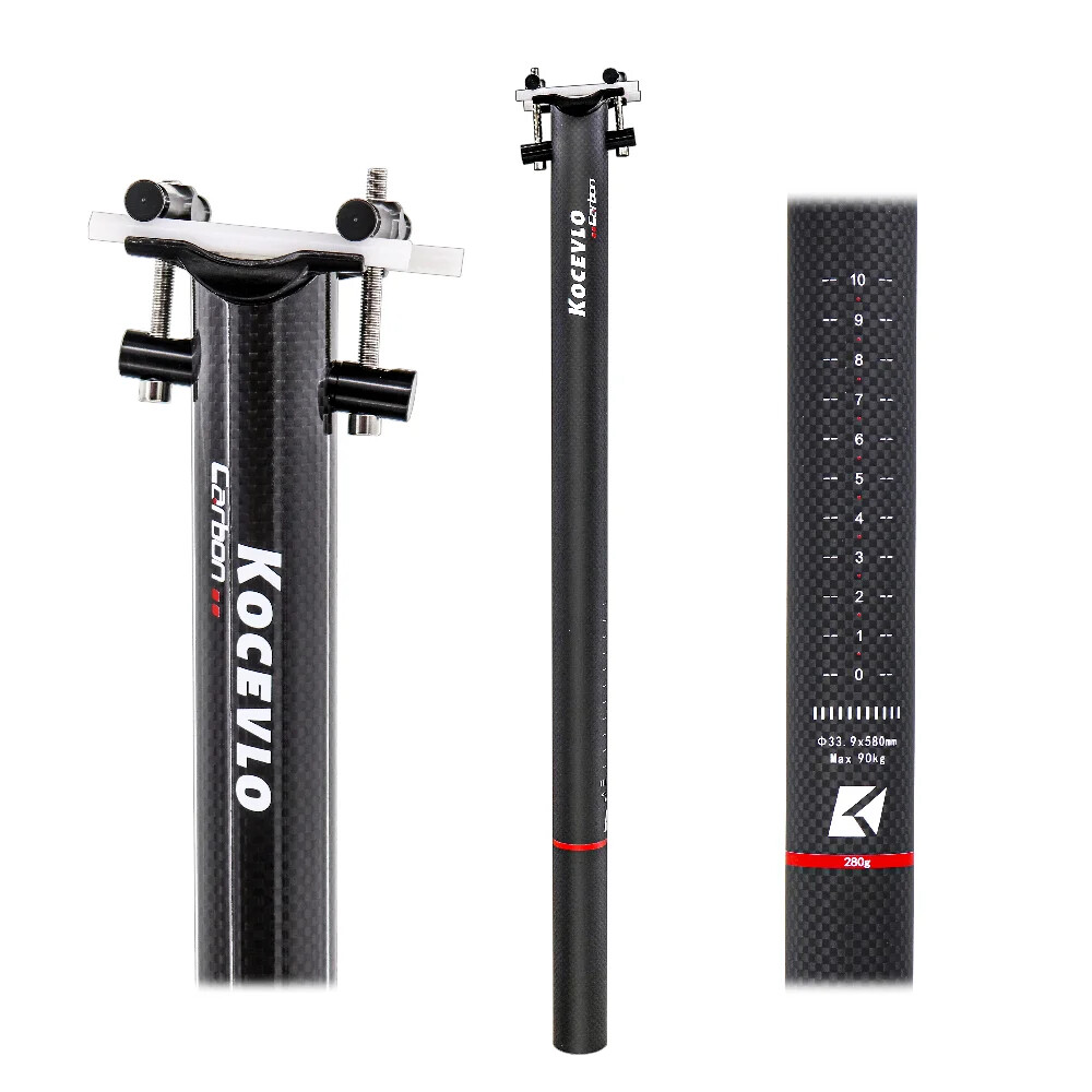 Folding Bike Seatpost 33.9*580mm Carbon Fibre Bicycle Seatpost Glossy Matt