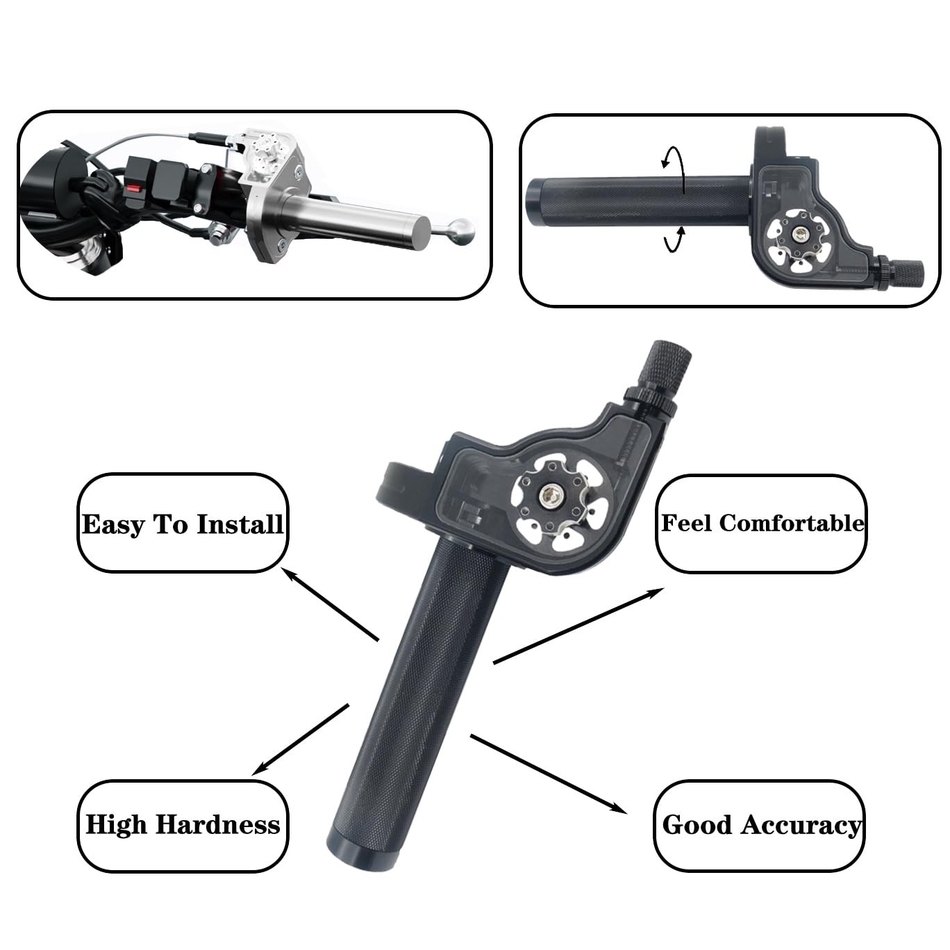 Jxpang Motorcycle Throttle Grip 7/8 22Mm Cnc Aluminum Quick Twister Throttle